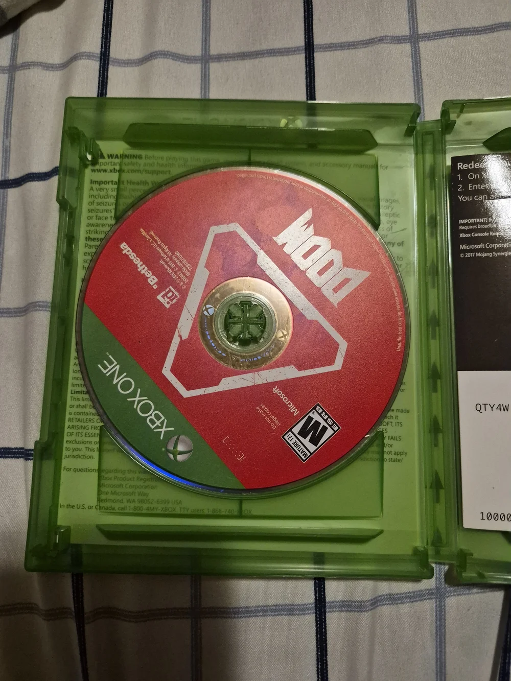 Microsoft Xbox One Red Doom Game Disc